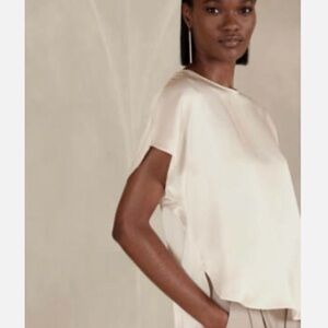 Banana Republic Ivory 100% Silk Top